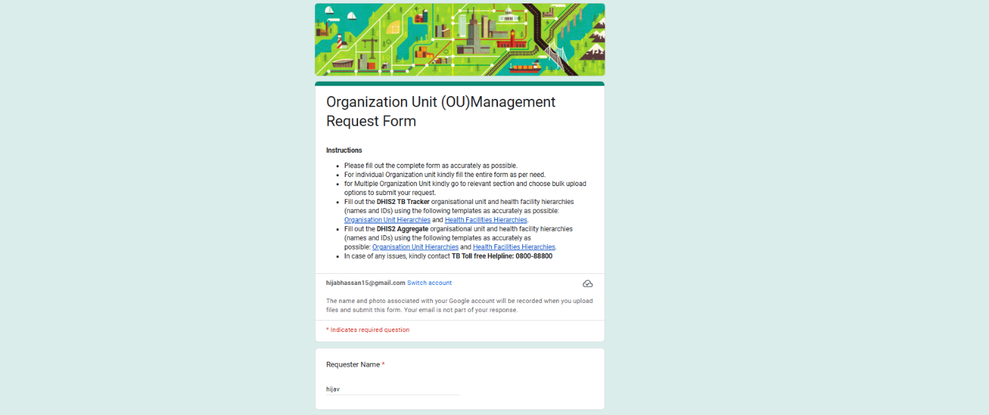 DHIS2 Central Organisation Unit Management Tool