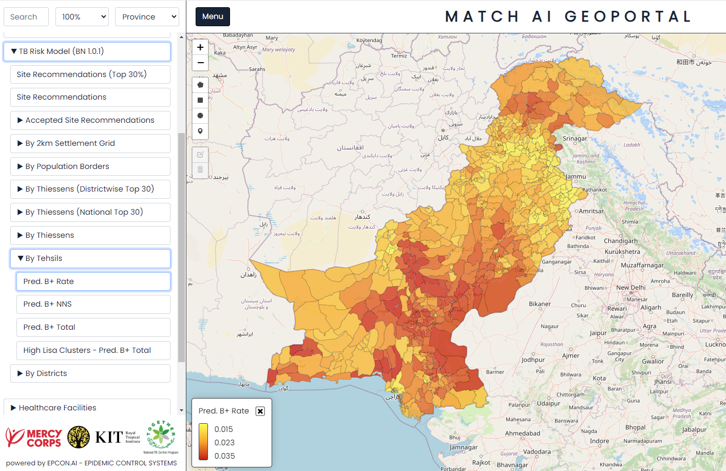 MATCH-AI Epi-Control Geoportal